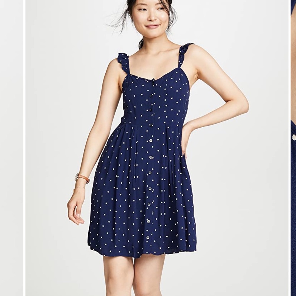 Madewell Ruffle Strap Button Front Dress NWOT